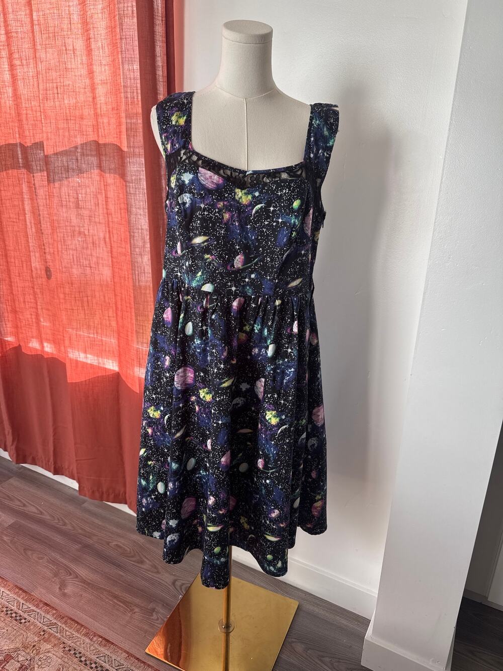 Hot Topic Planet Fit & Flare Dress Whimsical Whimsigoth Teacher Space Science
